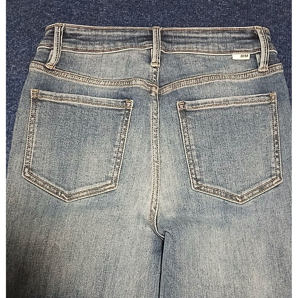 RFM LOS ANGELES Light Wash Distressed High Rise Flare Jeans 5 NWOT - Picture 4 of 11